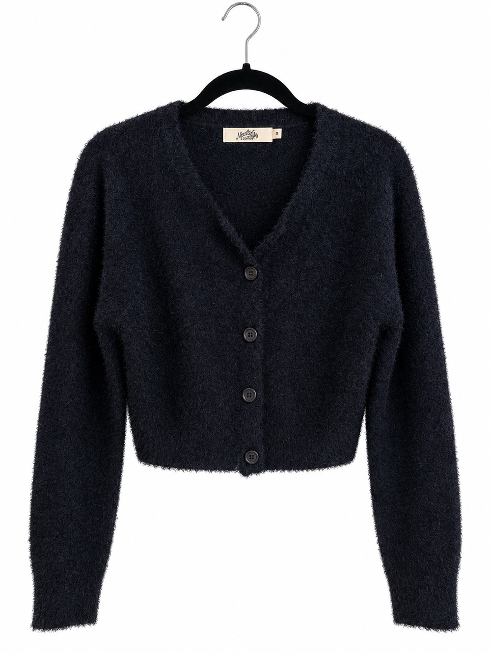 Nectar Clothing Fuzzy Black Cardigan
